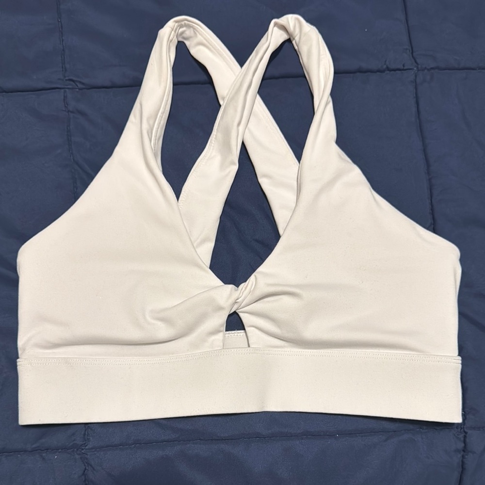 Fabletics Women's Cream Halter Bralette